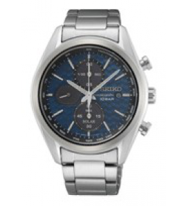 Seiko heren chrono new link staal bracelet blauw - 3210762