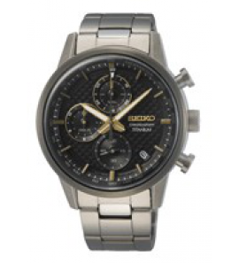 Seiko heren chrono new link titanium bracelet zwart - 3210780