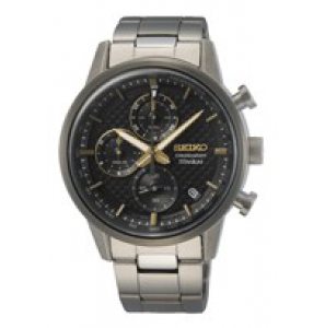 Seiko heren chrono new link titanium bracelet zwart - 3210780