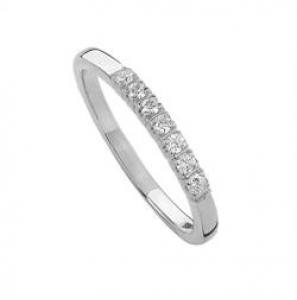 Goud wit dames alliance ring met 7 x 0.02 (0.14 crt.) mt. 16 - 3210784