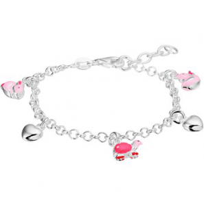Zilver kinder jasseron armband 5 bedels 15 cm - 3210807
