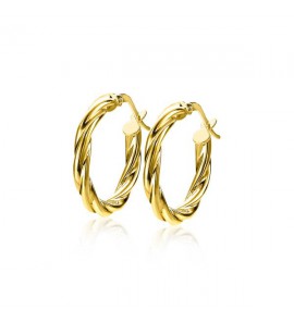 ZINZI Gold oorringen gedraaid 19x2.5 mm - 3210819