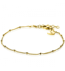 ZINZI zlv. armband gg.verguld dun grmt. met bolletjes 17-20 cm - 3210866