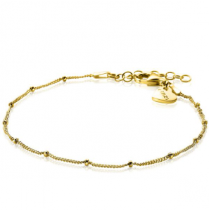 ZINZI zlv. armband gg.verguld dun grmt. met bolletjes 17-20 cm - 3210866