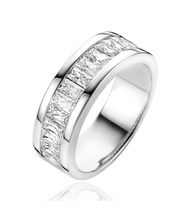 ZINZI zlv. rijring met baguette zirconia's 7 mm. mt 56 - 3210895