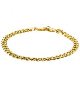 Zilgold armband, gourmet 5 mm 19 cm - 3210848