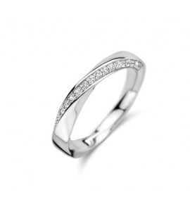 Zilveren damesring RH met zirconia mt. 18¢ - 3211015