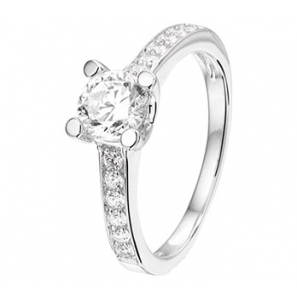 Zilver RH dames ring met zirconia&#39;s mt. 19 - 3211017
