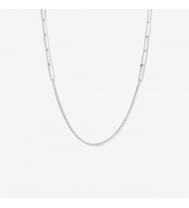 Zilver RH collier anker met paperclip 89 cm - 3211051