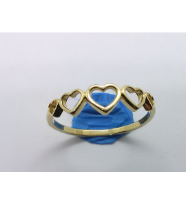 Goud dames ring met open hartjes mt. 18ƒ? - 3220399