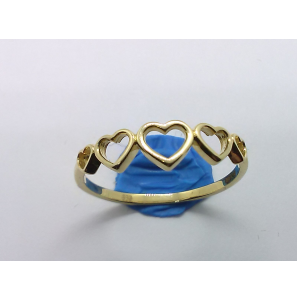 Goud dames ring met open hartjes mt. 18ƒ? - 3220399