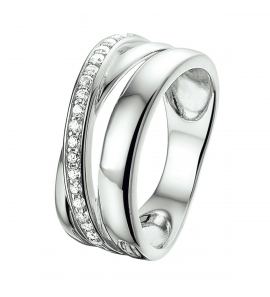 Zilver RH dames ring met zirkonia mt 17¾ - 3211174