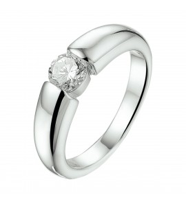 Zilver RH dames ring met zirkonia mt 17¥ - 3211175