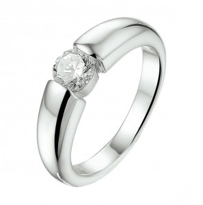 Zilver RH dames ring met zirkonia mt 17¥ - 3211175