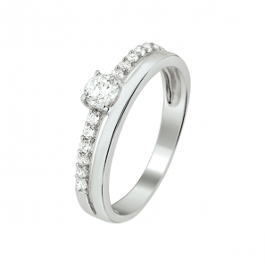 Zilver RH dames ring met zirkonia mt 17¥ - 3211176