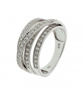 Zilver RH dames ring met zirkonia mt 17¾ - 3211178