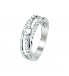 Zilver RH dames ring met zirkonia mt 17¾ - 3211184