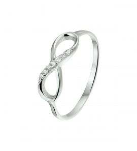 Zilver RH dames ring met zirkonia mt 17¾ - 3211186