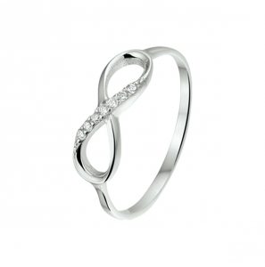Zilver RH dames ring met zirkonia mt 17¾ - 3211186
