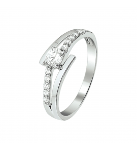 Zilver RH dames ring met zirkonia mt 17¾ - 3211194