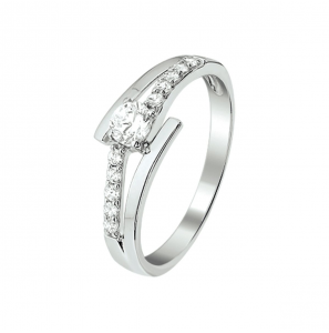 Zilver RH dames ring met zirkonia mt 17¾ - 3211194