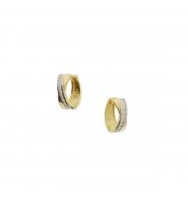 Goud klap-oorringen zirkonia 4.5 mm 12.5 mm - 3211223