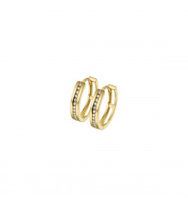 Goud klap-oorringen zirkonia 3 mm 14 mm - 3211222