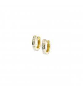Goud klap-oorringen zirkonia 2.5 mm 11.5 mm - 3211221