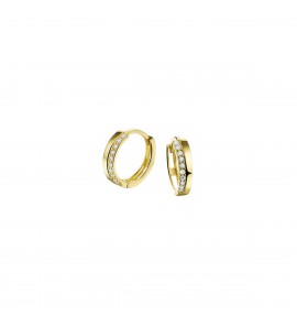 Goud klap-oorringen zirkonia 2.5 mm 12 mm - 3211227