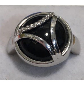 Eclat zilver dames ring met onyx - 3190247