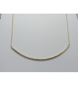Goud anker collier met ronde buis  42 + 3 cm - 3211332