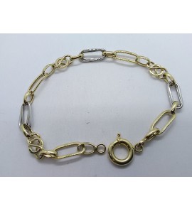 Goud armband bicolour fantasie 20 cm - 3211299