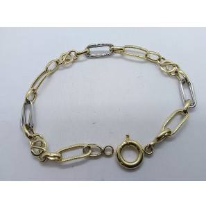 Goud armband bicolour fantasie 20 cm - 3211299