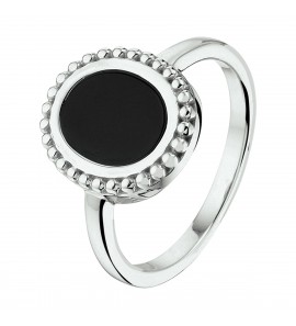 Zilver RH damesring met onix mt. 17¾ - 3211283