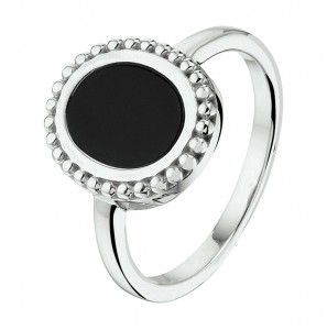Zilver RH damesring met onix mt. 17¾ - 3211283