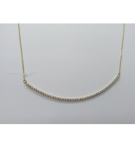 Goud anker collier met tussenstuk vol zirkonia's  42 + 3 cm - 3211333