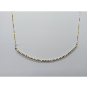 Goud anker collier met tussenstuk vol zirkonia's  42 + 3 cm - 3211333