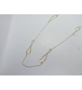 Goud anker collier met zes infinety schakels 80 cm - 3211336