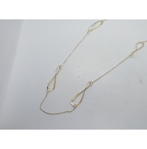 Goud anker collier met zes infinety schakels 80 cm - 3211336