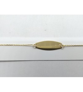 Goud anker armband met ovaal graveerplaatje 16+2 cm - 3211346