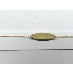 Goud anker armband met ovaal graveerplaatje 16+2 cm - 3211346