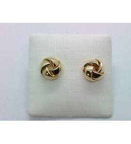 Goud bicolour oorknop Knoop 9 mm - 3211350