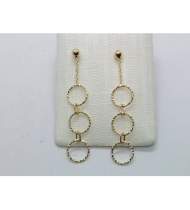 Goud oorhangers anker met 3x open cirkels - 3211352