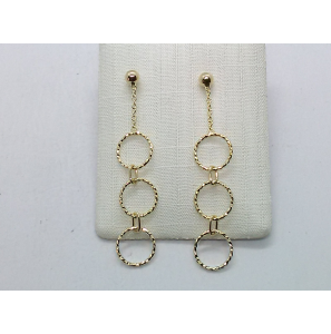 Goud oorhangers anker met 3x open cirkels - 3211352