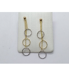 Goud oorhangers anker met 3x open cirkels - 3211353