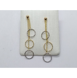 Goud oorhangers anker met 3x open cirkels - 3211353