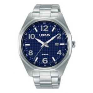 Lorus heren staal bracelet blauw 100m wr - 3211423