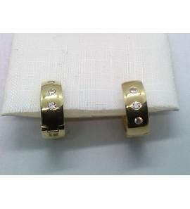 Goud klap-oorringen 11.5x2.4 mm met zirkonia - 3211383