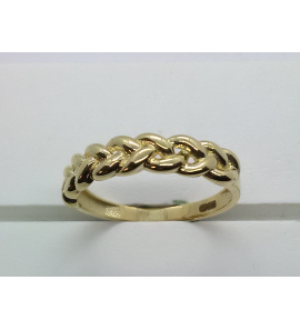 Goud dames ring met touw schakel mt. 18 - 3211391