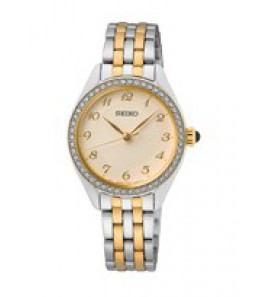 Seiko dames bicolour bracelet champagne swarovski - 3211477